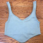ZARA Sleek Teal Ribbed Crop Top Photo 2