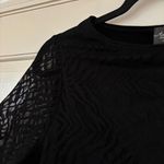 Chico's  Size 1 Lace Shirt Black Sheer Blouse Whimsygoth Romance Chico Medium Top Photo 5
