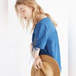 Madewell  Indigo 100% Cotton Tie-Sleeve Short Sleeve Top Women’s Size Medium Photo 1
