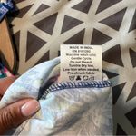 Beach Time Size S Vibrant Multicolor Abstract Floral Print Ruffle Split Neck Top Blue Photo 7