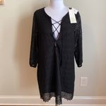Urban Outfitters UO Little White Lies Black Lace Embroidered Cover Up Dress Photo 2