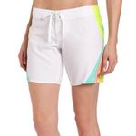 O'Neill O’Neill White Swim Shorts with Green and Yellow Accents Size 9 Photo 0