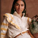 Sézane Sezane Chemise Fédora Ecru Jaune Photo 0