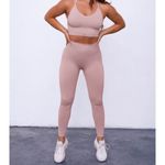 Set Active  Sculpt Flex Seamless‎ High Rise Athletic Workout Leggings Pink Small Photo 3