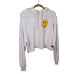 Aviator Nation Smiley 2 Graphic Cropped Hoodie in white Medium Photo 2