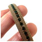 Gold tone green rhinestone choker necklace Photo 3