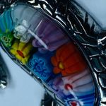 Sea Turtle Necklace Stainless Steel Multicolor Millefiori Floral Center 20 inch Photo 13