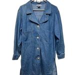 Robbie Bee Vintage Denim Duster Jacket Long-Line 100% Cotton Size 12 Photo 0