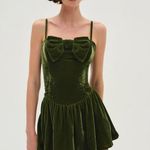 For Love & Lemons  MARTINI OLIVE VELVET MINI DRESS size L Photo 0