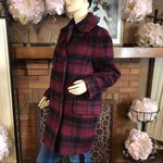 Coach RED & BLACK PLAID WOOL & ALPACA BLEND OVERSIZED MOHAIR COAT (S) Photo 4