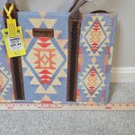 Wrangler Southwestern Aztec Dual Sided Print Canvas 17" Wide Tote Rodeo Cowgirl Photo 9