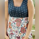 Matilda Jane  sz small womens wide strap tank blue top with floral design bottom Photo 2