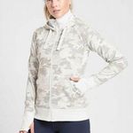 Athleta Triumph Gray White Gypsum Camo Print Zip Up Hoodie Size Small Photo 0