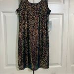 Topshop  Black Mini Dress Green Blue Gold Mermaid Sequin Sleeveless Size US 8 NWT Photo 6