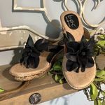Born concept Black Leather Sandals Boc Wedges Womens 7 Photo 4