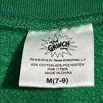 Dr. Seuss ’ The Grinch Face Green Holiday Sweatshirt Juniors - Sz M 7-9 Photo 3
