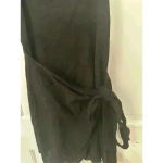 Princess Polly  Black Linen Wrap‎ Dress size 6 EUC Photo 3