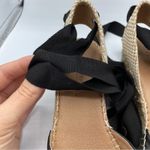 ASOS Black Faux Leather Espadrille Wedge Heels Tie Leg 35 Lace Up Ankle Beachy Photo 8