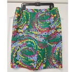 Talbots Women's Green Floral Print Knee Length Lined Short Skirt Size 14 Photo 3
