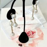 Everly  Freshwater Pearl and Gold Dangle Earrings Photo 2