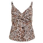 Time & Tru NWT Swimsuit Cheetah Print Knot Tankini Top Women’s size small Bath Photo 4