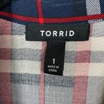 Torrid  Red&Blue Plaid Open Front Long Shirt Kimono Sz.1 Photo 5
