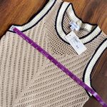 Evereve  Taupe Open Knit 100% Cotton Brooklyn Tank Sweater Vest Photo 5