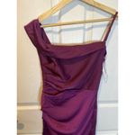 Lulus  Showing Off A Little Magenta Asymmetrical Tulip Midi Dress XS Formal NWT Photo 6