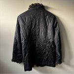 CAbi Black Quilted Puffer Jacket with Brown Faux Fur Trim Photo 5