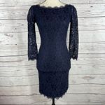 Diane Von Furstenberg  Zarita Mini Dress Lace Overlay 3/4 Sleeves Scalloped Hem Photo 1