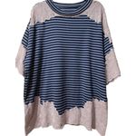 Free People NWT We the  Oversized Striped Lace Sherbert Tunic Blue Lavender Small Photo 3