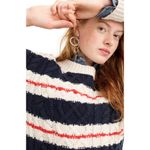 J.Crew • Gabby Striped Cable-knit Sweater tunic merino wool navy cream red Photo 7