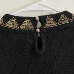 VTG P.S.E Silk Wool Angora Gold Beaded Sweater Sz M Black Retro Size M Photo 5