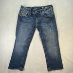 Miss Me Jeans Women's Size 28 capri Denim Embellished flap Pockets - flaw Photo 1