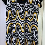 ABS Allen Schwartz  Retro Y2K 70s Style Dress‎ Womens Large Square Neck Stretch Photo 0