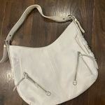 Tianello White Hobo Bag with Textured Leather and Silver Hardware Photo 1