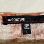 Love Culture  Blouse Orange White Floral Laced Trim Size Large Photo 7