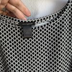 Ann Taylor Women’s Sleeveless Top Black White Geometric Belt Tie Waist Size S Photo 5
