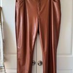 Abercrombie & Fitch The 90’s Straight Ultra High Rise Brown Faux Leather Pant 36 Photo 0