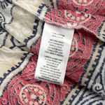 BeachLunchLounge Blouse Blue White Babydoll Peplum Tiered Small Flutter Sleeves Photo 7