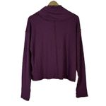 We The Free Waffle Knit Top Womens M Purple Cowl Neck Long Sleeve Slouchy Cozy Photo 3