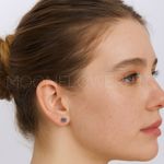 Tiny 4mm Rainbow CZ Flat Back Earrings – 18K Gold Plated Hypoallergenic Studs Photo 1