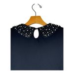 Vivienne Tam Dress Women Medium Black Peter Pan Jeweled Collar A Line Cocktail Photo 3