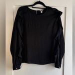A New Day by Target Womens Black Ruffle Long Sleeve Blouse Size Large Photo 0