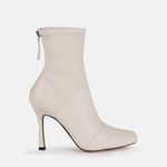 Missguided Cream Square Toe Mid Heel Ankle Boot Photo 1