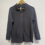 Lulu B Waffle Knit Half Zip Pull Over Top Gray Size M Photo 1