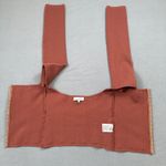 Emory park  Corset Crop Top Womens L Off Shoulder Long Sleeve Rust Red Viscose Photo 4