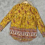 Sundance  Women’s Button Down Shirt Longsleeve Floral Joy Boho Artsy in Yellow M Photo 8