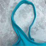 California Waves  Ribbed Bralette Bikini Swim Top Adjustable Straps Blue Medium Photo 4