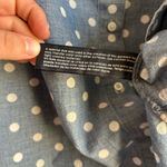 Tommy Hilfiger  100% Cotton Polka Dot Chambray‎ Button Up Long Sleeve Sz L Photo 4